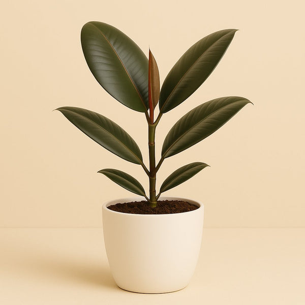 Ficus Elastica Abidjan - 45cm im Ø14cm Topf in einem modernen Studio