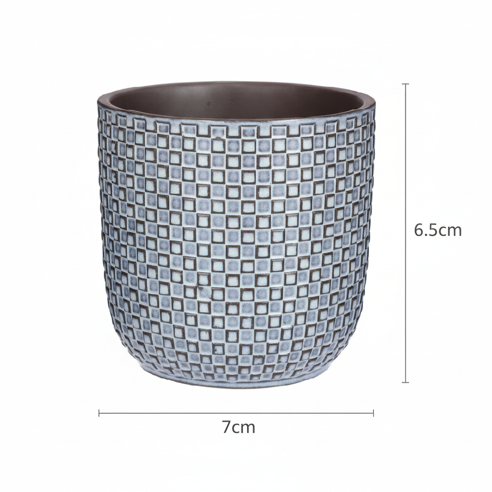 Minitopf Relief Blau – Ø7cm