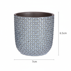 Minitopf Relief Blau – Ø7cm
