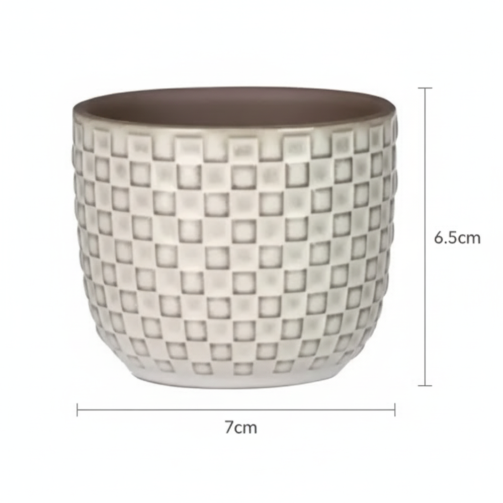 Minitopf Relief Weiß – Ø7cm