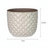 Minitopf Relief Weiß – Ø7cm