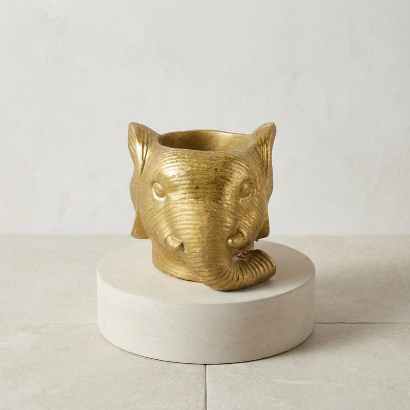 Übertopf Elefant Gold – Ø12cm Detail